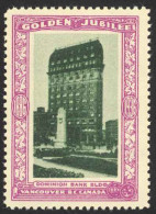 Canada Cinderella Cc0250.16 Mint 1936 Vancouver Golden Jubilee Dominion Bank - Local, Strike, Seals & Cinderellas