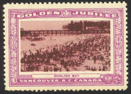 Canada Cinderella Cc0250.17 Mint 1936 Vancouver Golden Jubilee English Bay - Privaat & Lokale Post