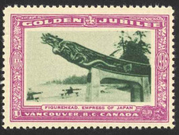 Canada Cinderella Cc0250.19 Mint 1936 Vancouver Golden Jubilee Figurehead - Privaat & Lokale Post