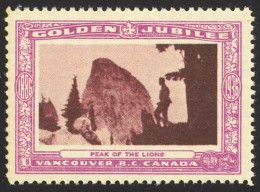 Canada Cinderella Cc0250.40 Mint 1936 Vancouver Golden Jubilee Peak Of The Lions - Privaat & Lokale Post