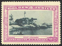 Canada Cinderella Cc0250.41 Mint 1936 Vancouver Golden Jubilee Point Atkinson - Vignettes Locales Et Privées