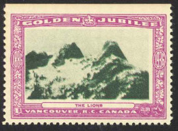 Canada Cinderella Cc0250.50 Mint 1936 Vancouver Golden Jubilee The Lions - Vignettes Locales Et Privées