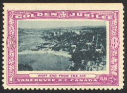 Canada Cinderella Cc0250.56 Mint 1936 Vancouver Golden Jubilee West End - Vignettes Locales Et Privées