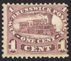 Canada New Brunswick Sc# 6 MH 1860 1c Red Lilac Locomotive - Neufs