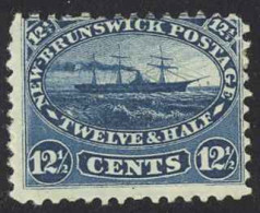 Canada New Brunswick Sc# 10 Used 1860 12½c Blue Steamship - Used Stamps