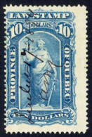 Canada Qubec Sc# QL53 Used 1893-1906 $10 Blue Law Stamp - Revenues