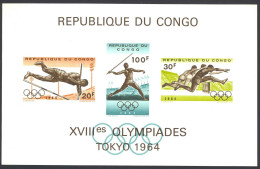 Congo, Democratic Republic Sc# 497a MNH Souvenir Sheet 1964 20fr-100fr Olympics - Nuevas/fijasellos