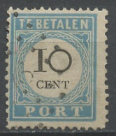 Pays Bas - Netherlands - Niederlande Taxe 1881 Y&T N°T7 - Michel N°P7 (o) - 10c Chiffre - Type I - Strafportzegels