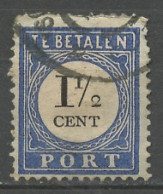 Pays Bas - Netherlands - Niederlande Taxe 1881 Y&T N°T15 - Michel N°P15 (o) - 1,5c Chiffre - Type I - Strafportzegels