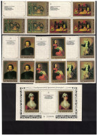 Russia 1985 Spanish Paintings In Hermitage 5 Q Bl. With Coupons + Number Block MNH** - Neufs