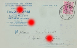 Izegem Iseghem 1927 TALONFORM Fabrique De Formes & Talons Pour Chaussures  Carte Correspondance - Izegem