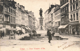 BELGIQUE - Liège - Rue Vinave D'Île - Fontaine - Boutique - Animé - Carte Postale Ancienne - Liege