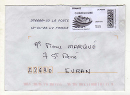 Enveloppe FRANCE Avec Vignette D' Affranchissement Lettre Verte Oblitération LA POSTE 37668A-03 12/04/2023 PR - 2010-... Vignette Illustrate