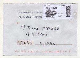 Enveloppe FRANCE Avec Vignette D' Affranchissement Lettre Verte Oblitération LA POSTE 37668A-03 12/04/2023 PR - 2010-... Viñetas De Franqueo Illustradas