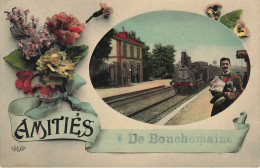 Bouchemaine * 1909 * Souvenir Du Village , Amitiés ! * Train Gare - Autres & Non Classés