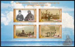 Turkey, Türkei - 2014 - 100th Anniversary Of Martyrdom Of The Firs Naval Air Plot Lieutenant - 1.Mini S/Sheet ** MNH - Unused Stamps