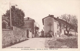 St Vérand * Entrée Du Bourg Du Village , Côté Du Pont * Croix Calvaire Enfants Villageois - Other & Unclassified