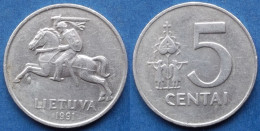 LITHUANIA - 5 Centai 1991 KM# 87 Republic (1991-2014) - Edelweiss Coins - Lituania