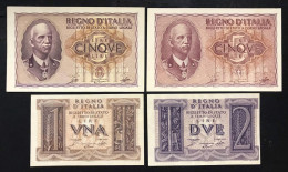 1+2 LIRE IMPERO 1939 + 5 Lire 1940-1944 SUP/Q.FDS Lotto 4683 - Italië – 1 Lira