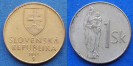 SLOVAKIA - 1 Koruna 1993 "Madonna Holding Child" KM# 12 - Edelweiss Coins - Slowakei