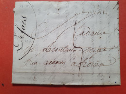 Marque Postale De Laval Sur Lettre Avec Texte Pour Rouen En 1821 - Réf 1827 - 1801-1848: Precursors XIX