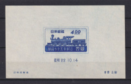 JAPAN NIPPON JAPON 75th. ANNIV. OF JAPAN'S RAILWAY (BLOCK) 1947 / MNH / B 13 - Blocs-feuillets