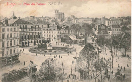 BELGIQUE - Liège - Place Du Théâtre - Animé - Tramway - Carte Postale Ancienne - Liege