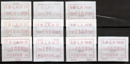 Ijsland ATM Mi 1  Postfris (10 Verschillende Waarden) - Affrancature Meccaniche/Frama
