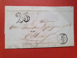 Cad De Crest Sur Lettre Avec Texte Pour Elbeuf En 1854 - Réf 1854 - 1849-1876: Klassik