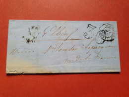 Cad De Montrichard Sur Lettre Avec Texte Pour Elbeuf En 1855 - Réf 1856 - 1849-1876: Periodo Classico