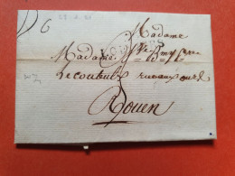 Marque Postale De Louviers Sur Lettre Avec Texte Pour Rouen En 1821 - Réf 1863 - 1801-1848: Vorläufer XIX