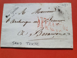 Lettre Sans Texte Du Ministère Des Cultes En Franchise Pour L'Archevêque De Besançon  - Réf 1865 - 1801-1848: Precursores XIX