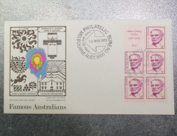 AUSTRALIA  First Day Cover  4x Famous Australians 1970  ~~L@@K~~ - Brieven En Documenten