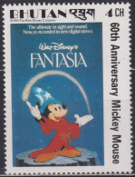 1989 Bhutan ** Mi:BT 1124, Yt:BT 824, Walt Disneys Mickey Mouse In „Fantasia, 1980“ - Bhoutan