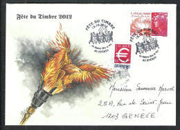 FRANCE 2012: FDC "Fête Du Timbre" De Hyères Pour Genève - 2010-2019