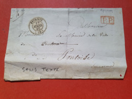 Cad De Épernay Sur Lettre Sans Texte En PP Pour Pontoise En 1840 - Réf 1869 - 1801-1848: Precursors XIX