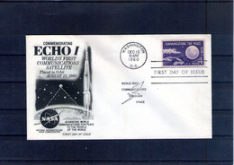 Etats Unis. Enveloppe Fdc. World's First Communications Satellite. 15/09/1960 - 1951-1960