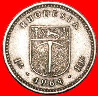 * DOUBLE DENOMINATION: RHODESIA  1 SHILLING - 10 CENTS 1964! ELIZABETH II (1953-2022)  ·  LOW START · NO RESERVE! - Rhodesië