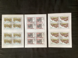 3 Feuillets De 8 Timbres 1992 ( Sokol Braque Toyen)  Yv 2925/2927 Château Troja Lednice Statue Saint Martin - Used Stamps