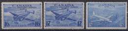 CANADA 1942-46 - MLH/canceled - Sc# CE1-CE3 - Special Delivery Air - Entrega Especial/Entrega Inmediata