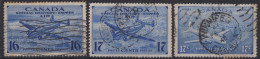 CANADA 1942-46 - Canceled - Sc# CE1-CE3 - Special Delivery Air - Posta Aerea: Espressi