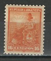 Argentina Mi 110, Sc 133  * MH - Unused Stamps