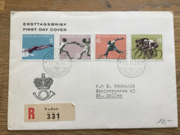 Liechtenstein 1958 Sport FDC R-Brief - FDC