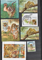 LOT FÉLIDÉS  8 Blocs Et Timbres Cf Scans Pour Détail - Big Cats (cats Of Prey)