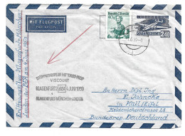 2206d: Aerogramm ANK 5a (40.- €) Erstflug Turbo- Prop Viscount 4.6.1959 - Covers