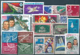 C4747 Space Satellite Astronaut Philately Science Spacecraft 2xSet+14xStamp Used Lot#575 - Sammlungen