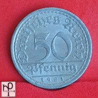 GERMANY 50 PFENNING 1921 -    KM# 27 - (Nº56095) - 50 Rentenpfennig & 50 Reichspfennig