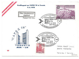 2206y: Österreich 1978, Grussflugpost AUA- Lufthansa Zur Capex 78 In Toronto - Lettres & Documents