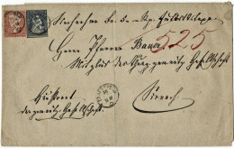 1860, 10 + 15 Rp. " Frauenfeld " NN, # A7524 - Storia Postale