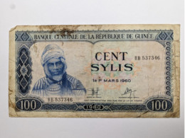 BILLET DE BANQUE GUINEE 100 SYLIS 1960 - Guinea